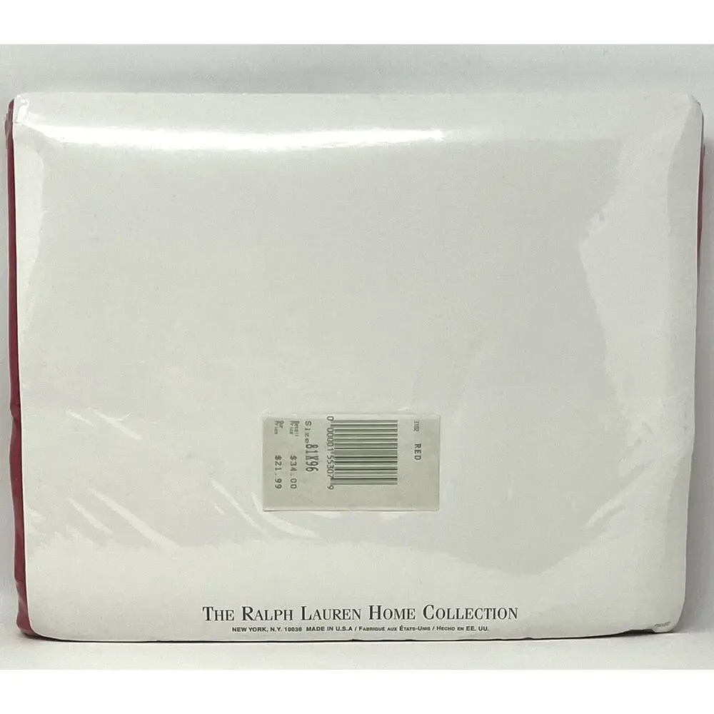Vintage Ralph Lauren Red Full Flat Sheet *IRREGULAR* New In Package USA MADE NIP